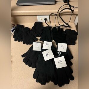 16 x New Pair of Black Gloves Bundle Lot
